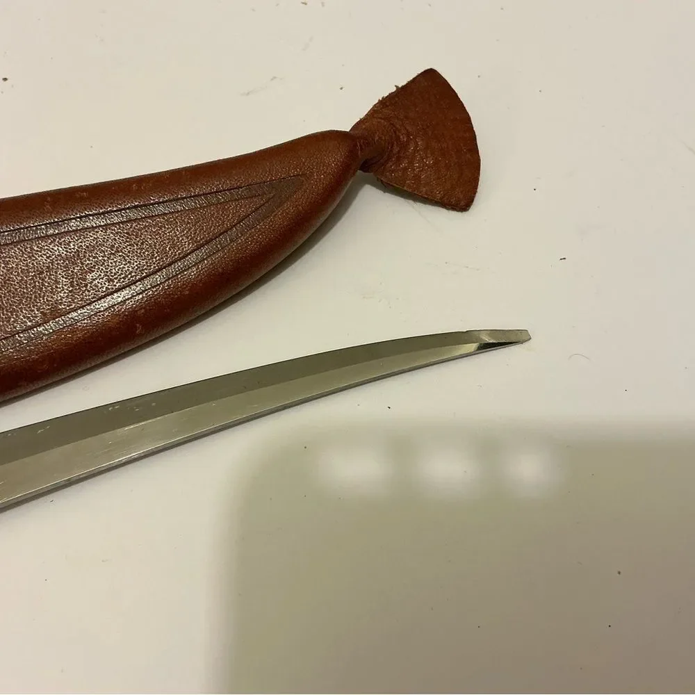 Vintage  NORMARK FISKARS FINLAND Fillet Boning Knife & Leather Sheath